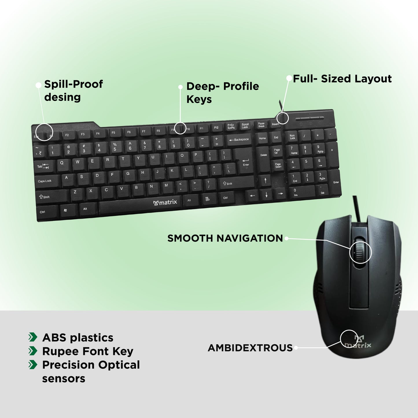 WIRED KEYBOARD AND MOUSE COMBO