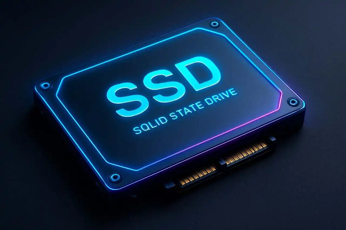 Solid State Drive (SSD) with glowing neon design – Best SSD for laptops and PCs in India 2025