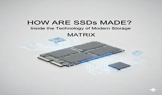 How are SSDs made – illustration showing internal components of a solid state drive, NAND flash memory chips, and modern storage technology explained
