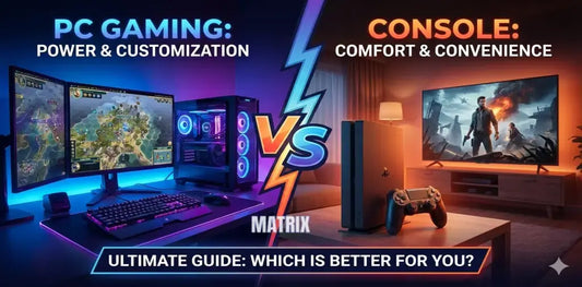 PC gaming vs console gaming comparison showing desktop gaming setup and console system to decide which is better for performance, customization, and comfort