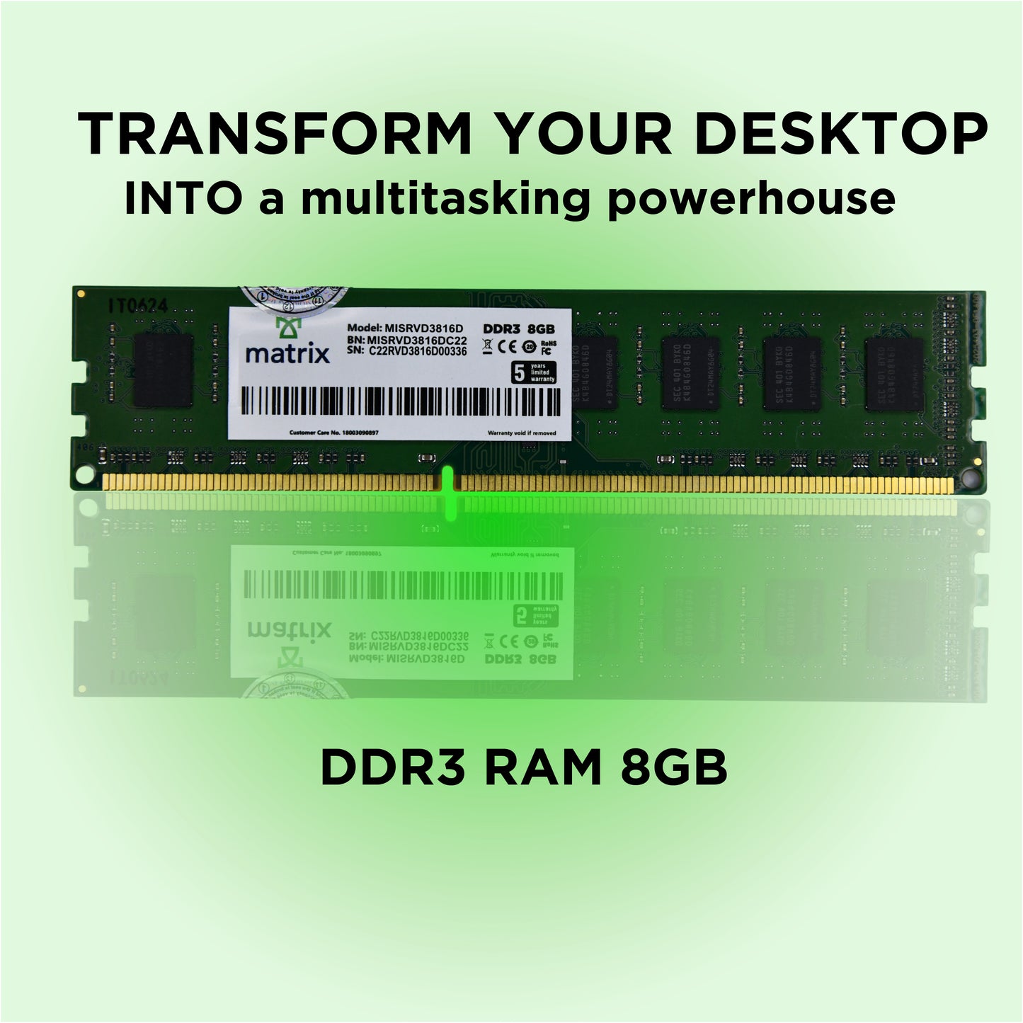 Matrix 8GB DDR3 1600MHz Desktop RAM