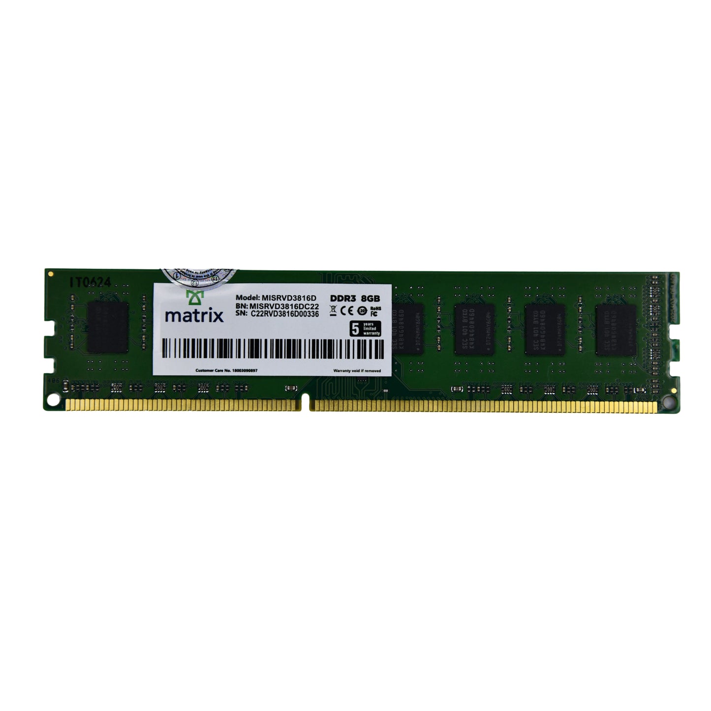 Matrix 8GB DDR3 1600MHz Desktop RAM